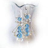 Blue Ice Swarovski crystal & Sterling silver dangle Earrings