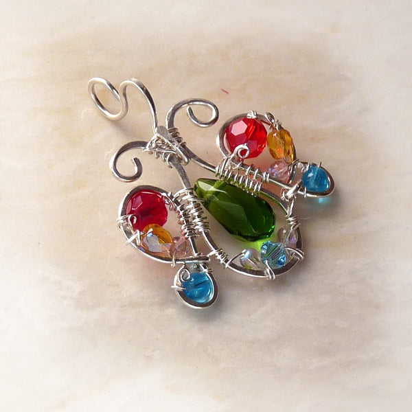 wire wrapped sterling silver handmade butterfly
