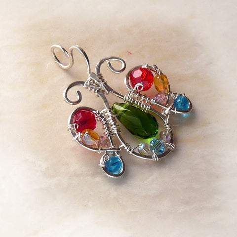 wire wrapped sterling silver handmade butterfly