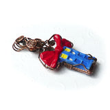 Blue and red Dr. Who, Matt Smith Bow Tie Tardis Pendant