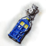 Doctor who Tardis wire wrapped sterling silver pendant