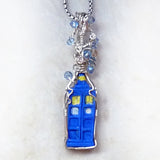 Tardis Wire Wrapped Pendant - Cosmos