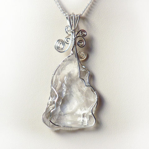 Crystal nugget & sterling silver Wire Wrapped Pendant